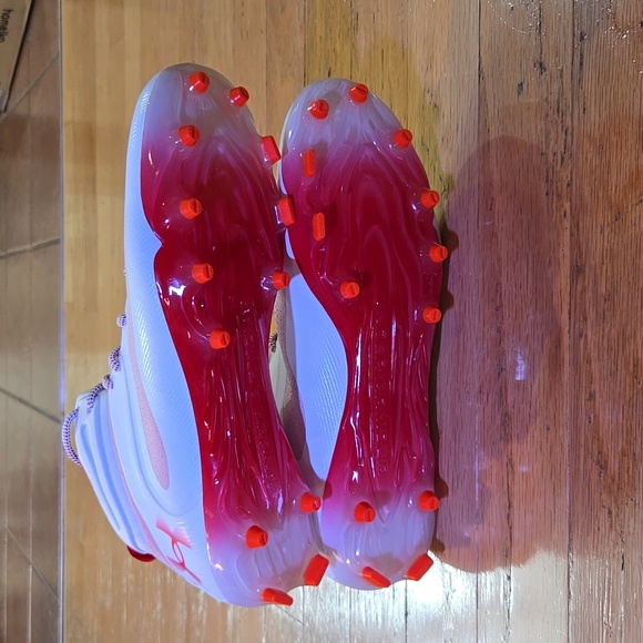 NIP Lacrosse Cleats Under Armour Command MC Mid Red & White  Men's 12 - Picture 9 of 11